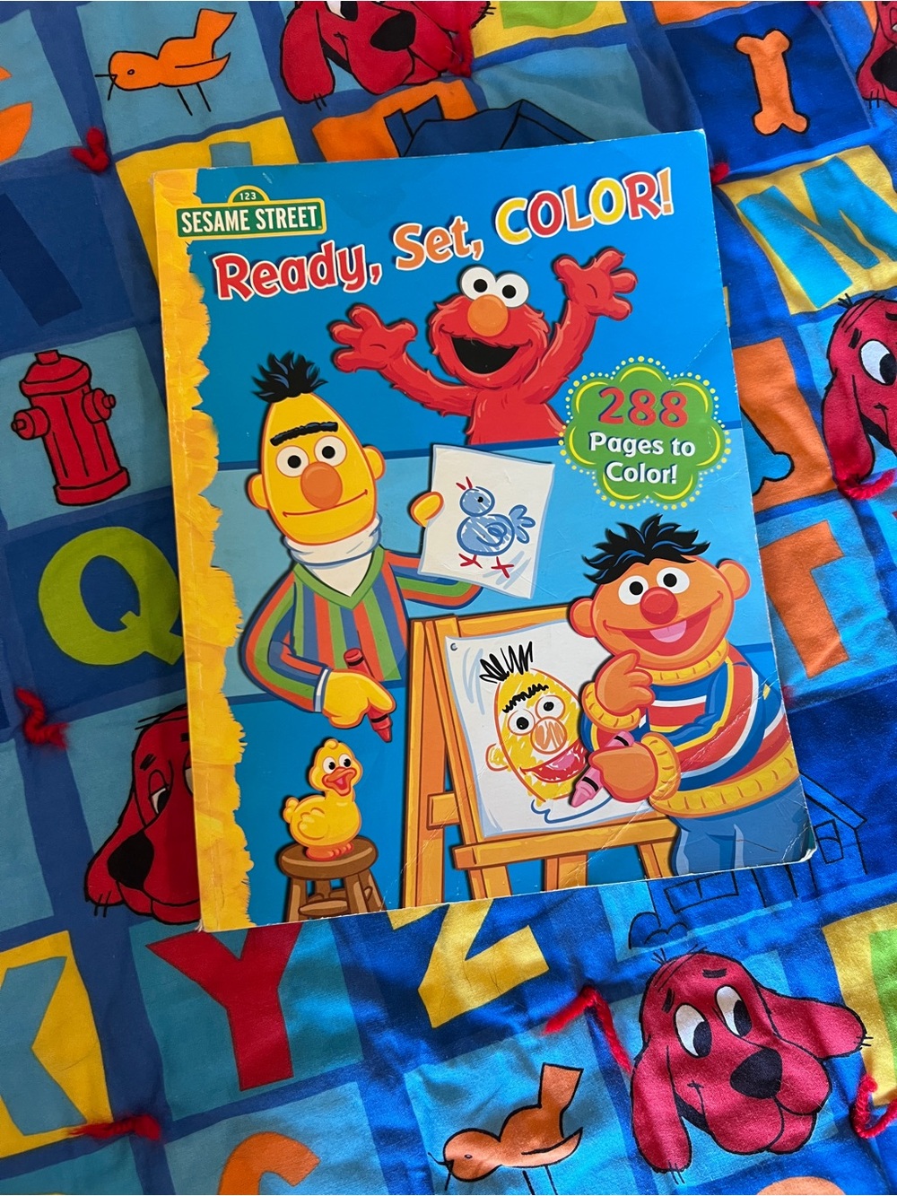 Sesame Street Coloring Book - Bright Blue and Yellow Cover